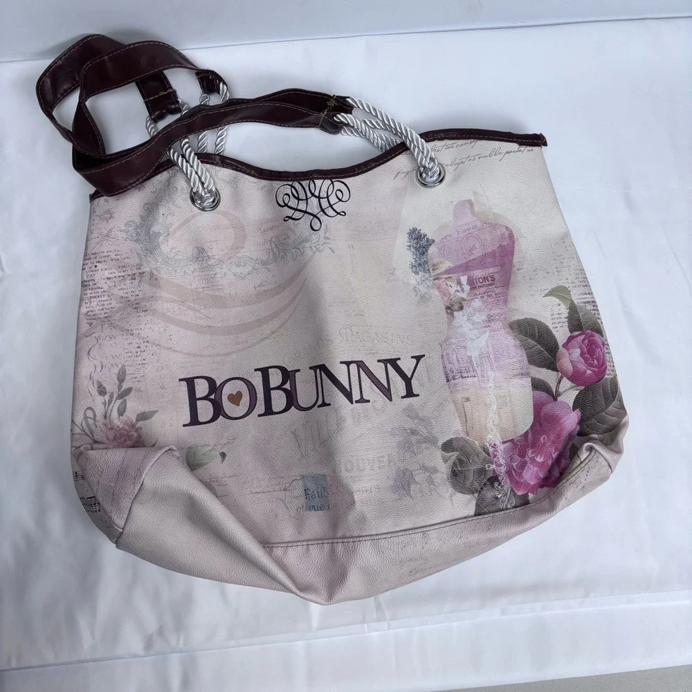 Floral Tote Bag - Cream and Pink. Excellent condition